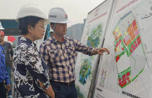 常州市金牛區委常委、區總工會主席白濤率隊莅臨天府藝術公園項目現場視察